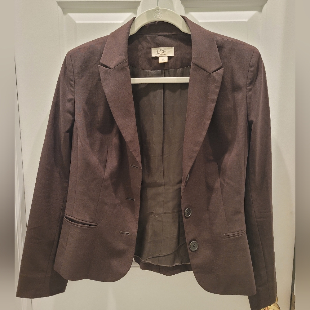 LOFT brown blazer with tie in back size 8P